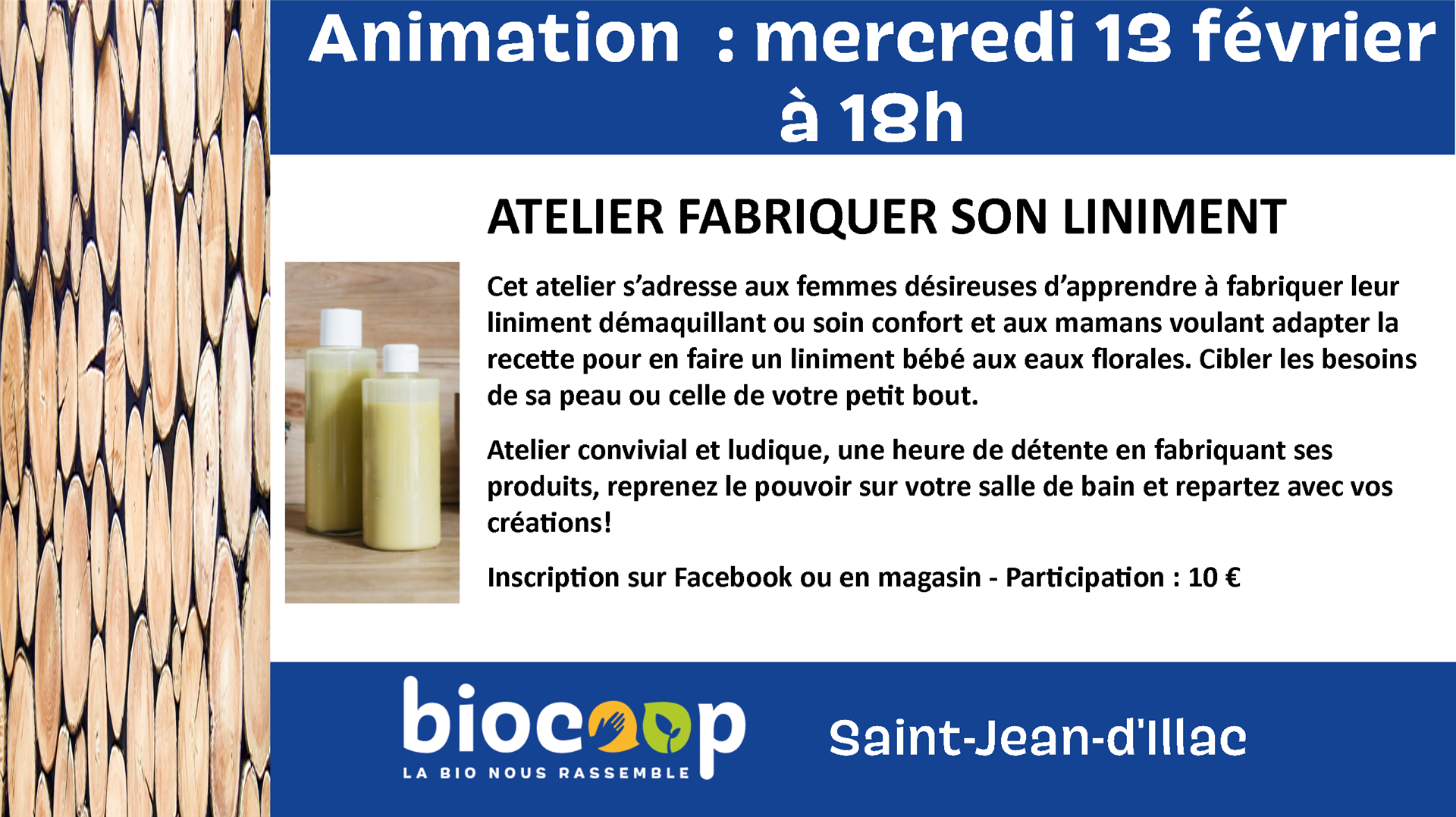 Atelier "Fabriquer son liniment" / Participation 10€ Atelier "Fabriquer son liniment" / Participation 10€