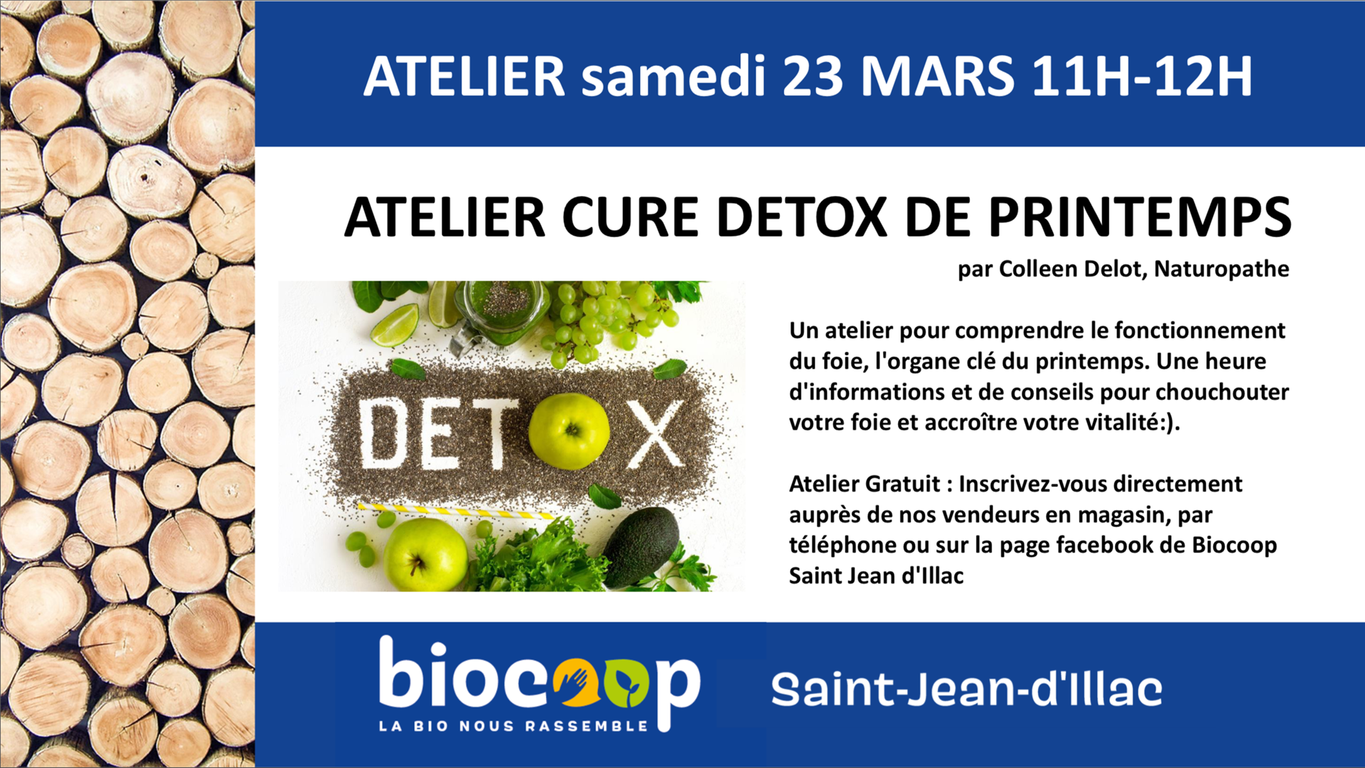 Atelier "Cure détox de printemps" par la naturopathe Colleen Delot Atelier "Cure détox de printemps" par la naturopathe Colleen Delot