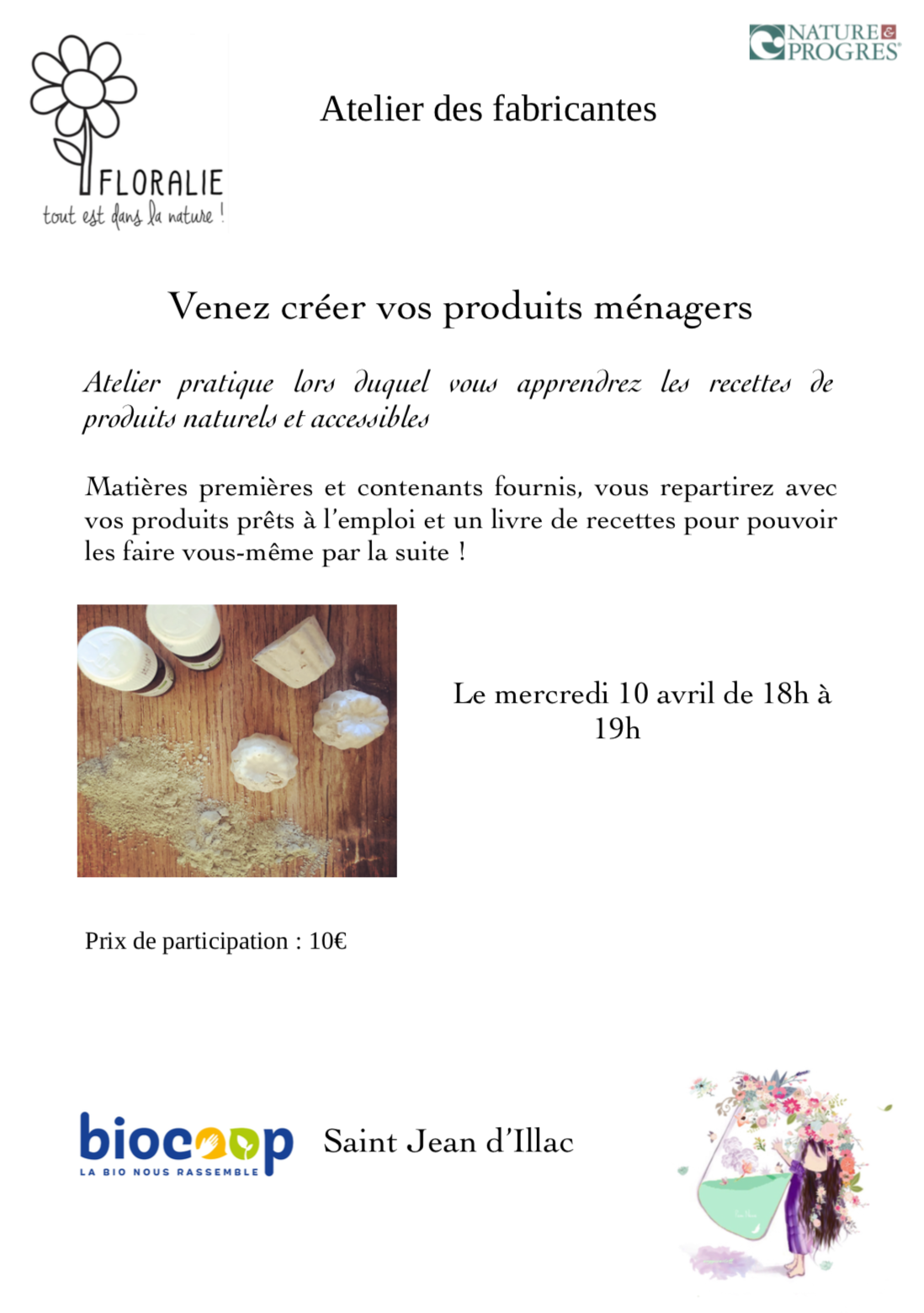 Atelier "fabriquer ses produits ménagers" / Participation 10€ Atelier "fabriquer ses produits ménagers" / Participation 10€
