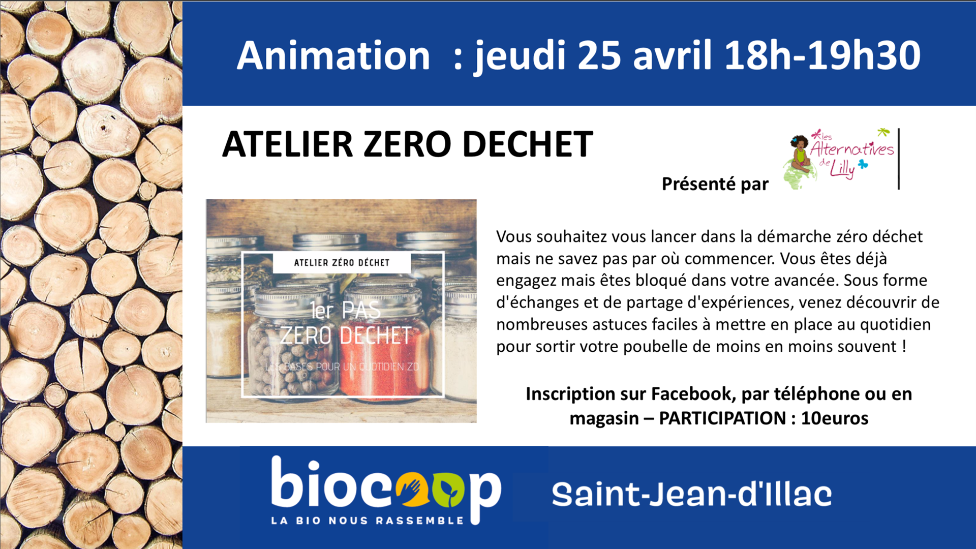 Atelier zéro déchet / Participation 10€ Atelier zéro déchet / Participation 10€