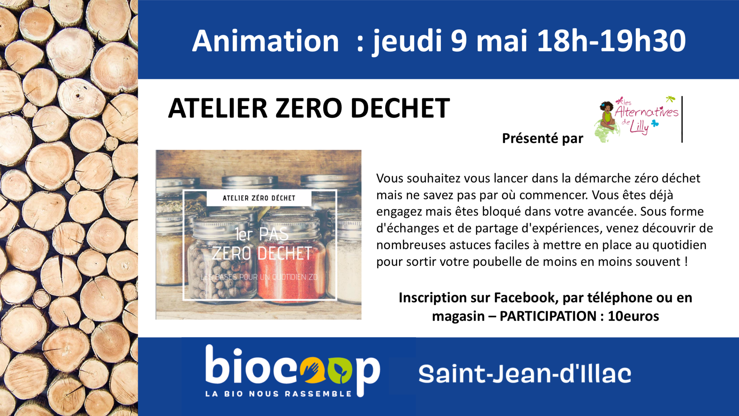 Atelier zéro déchet / Participation 10€ Atelier zéro déchet / Participation 10€