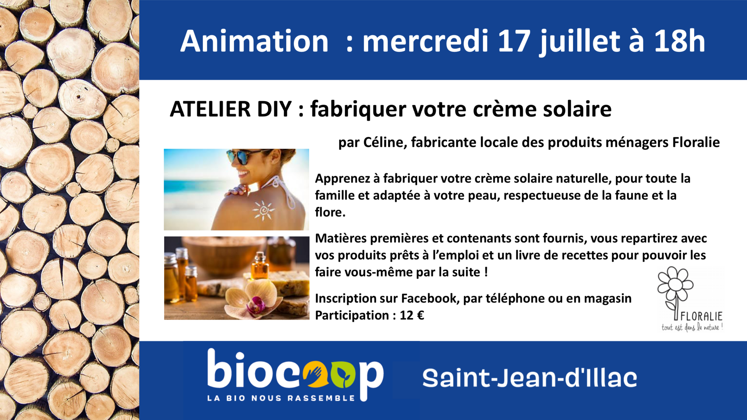 Atelier DIY "Fabriquer votre crème solaire" / Participation 12€ Atelier DIY "Fabriquer votre crème solaire" / Participation 12€