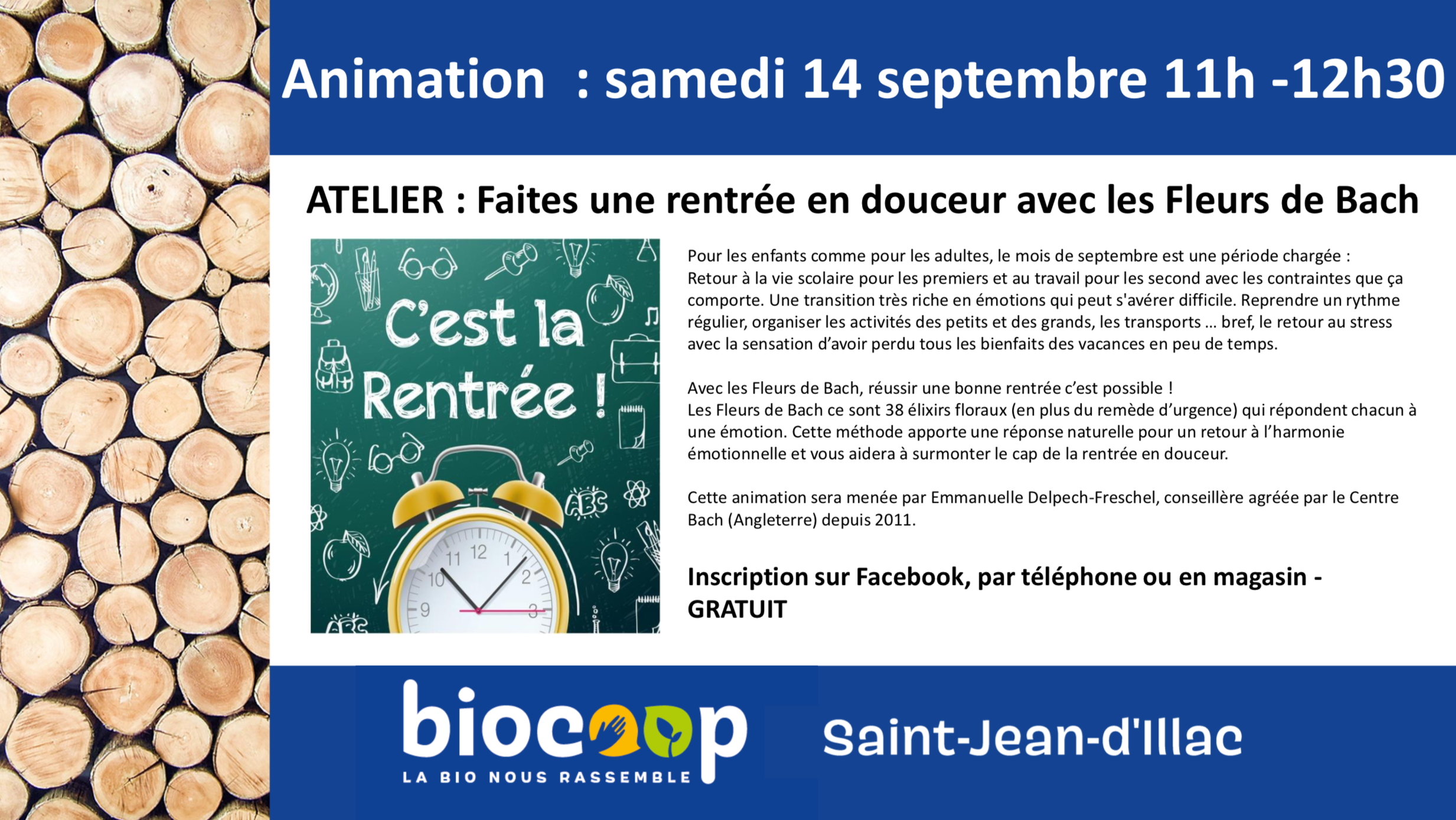Atelier "Faites une rentrée en douceur avec les Fleurs de Bach" Atelier "Faites une rentrée en douceur avec les Fleurs de Bach"