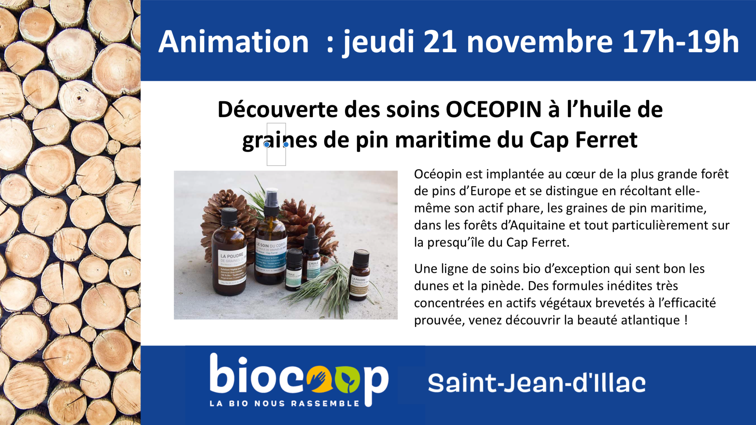 Découverte des soins Océopin à l'huile de graines de pin du Cap Ferret Découverte des soins Océopin à l'huile de graines de pin du Cap Ferret