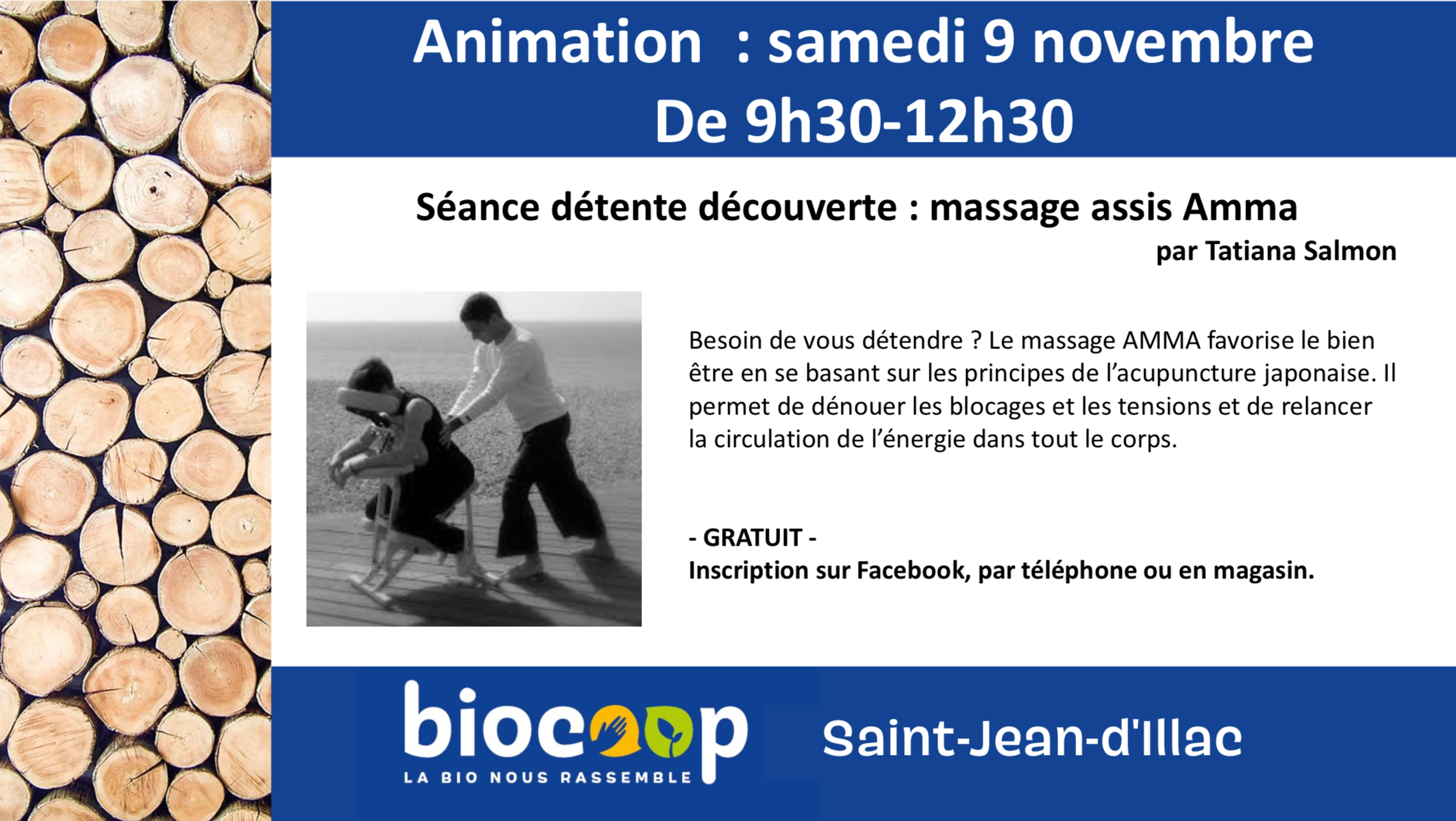 Séance découverte : massage assis Amma Séance découverte : massage assis Amma