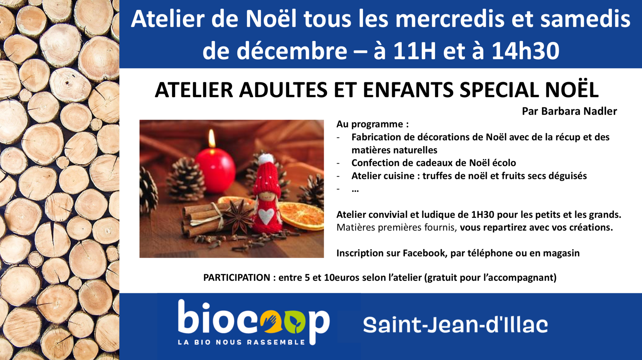 Ateliers adultes et enfants spécial Noël Ateliers adultes et enfants spécial Noël