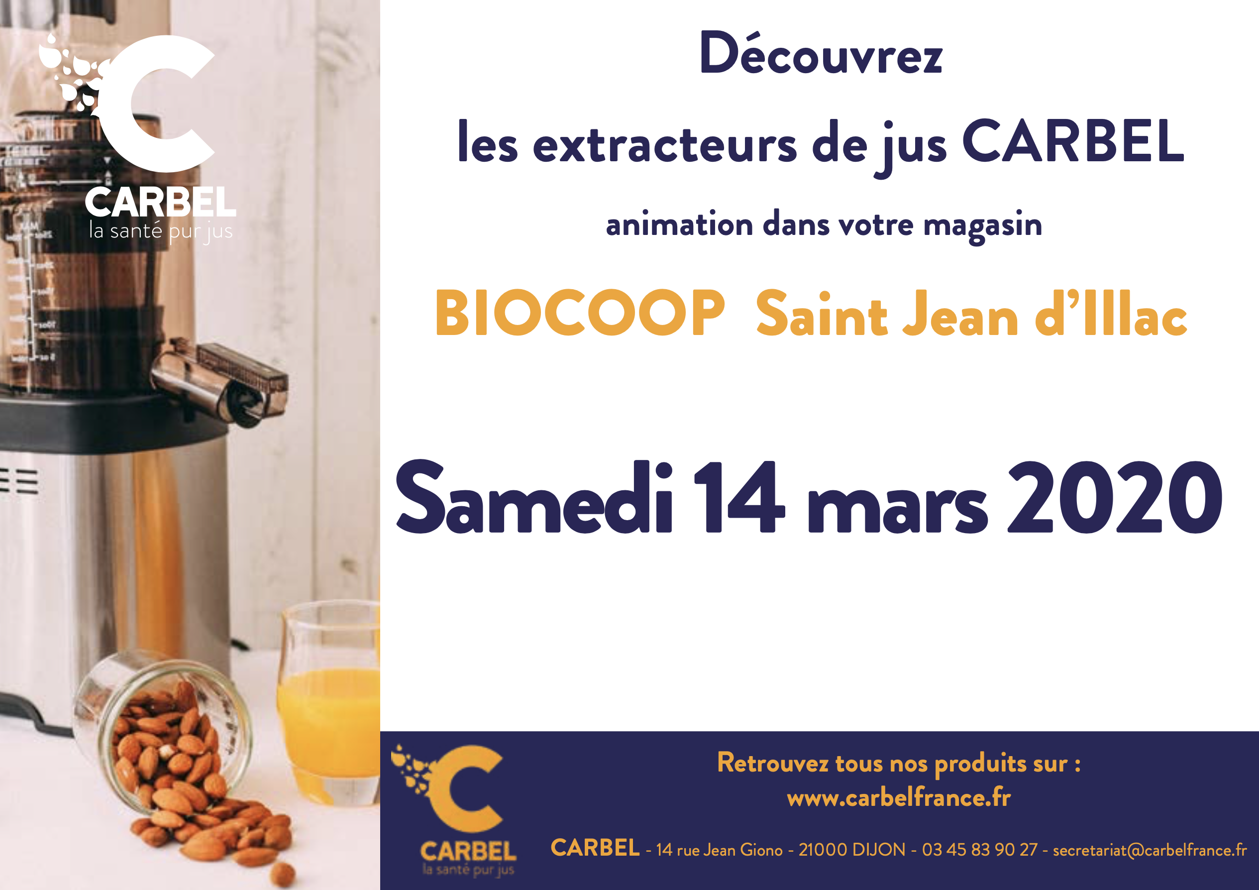 Atelier démonstration des extracteurs de jus Carbel Atelier démonstration des extracteurs de jus Carbel