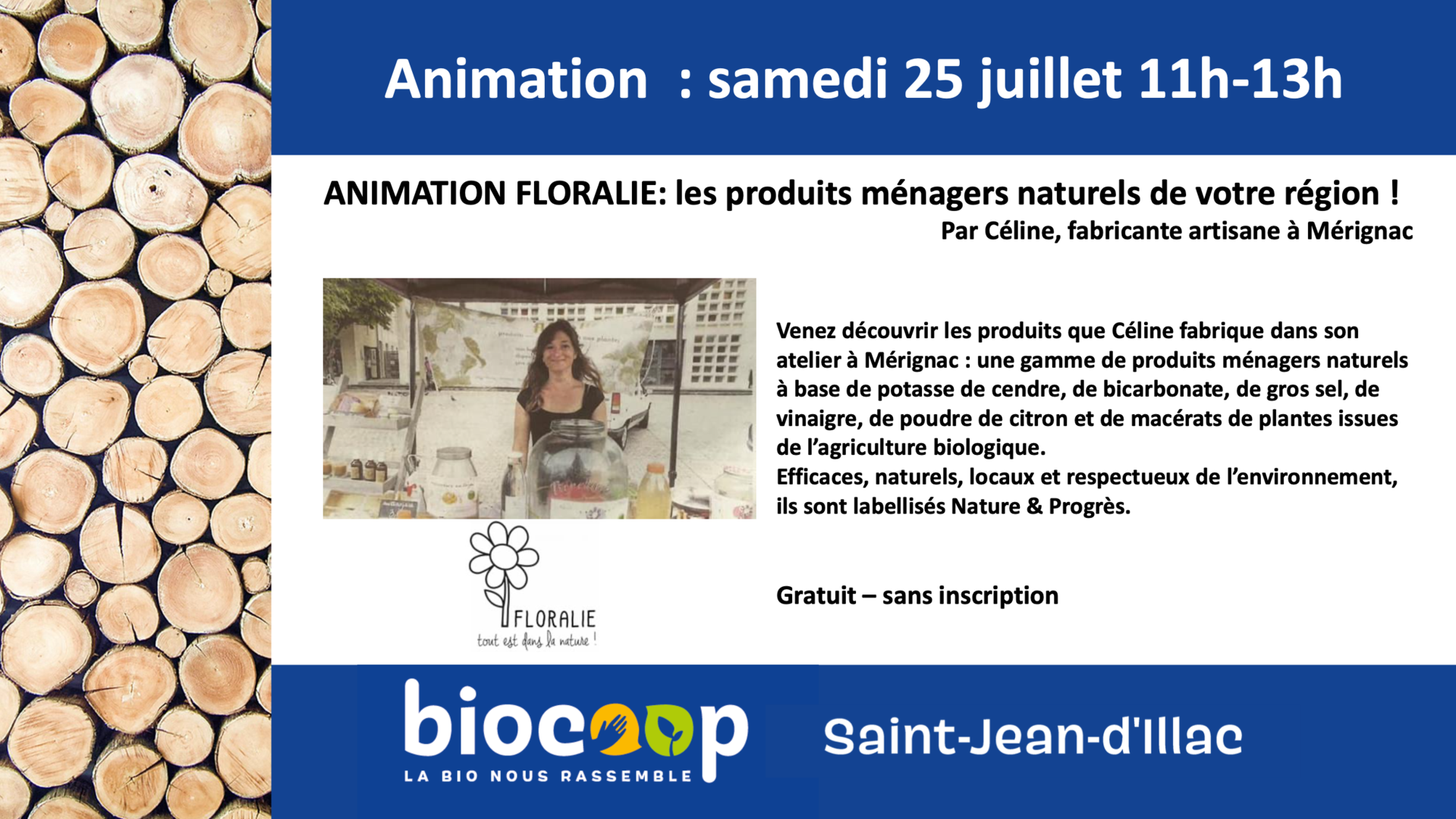 Animation Floralie "Les produits ménagers naturels de votre région !" Animation Floralie "Les produits ménagers naturels de votre région !"